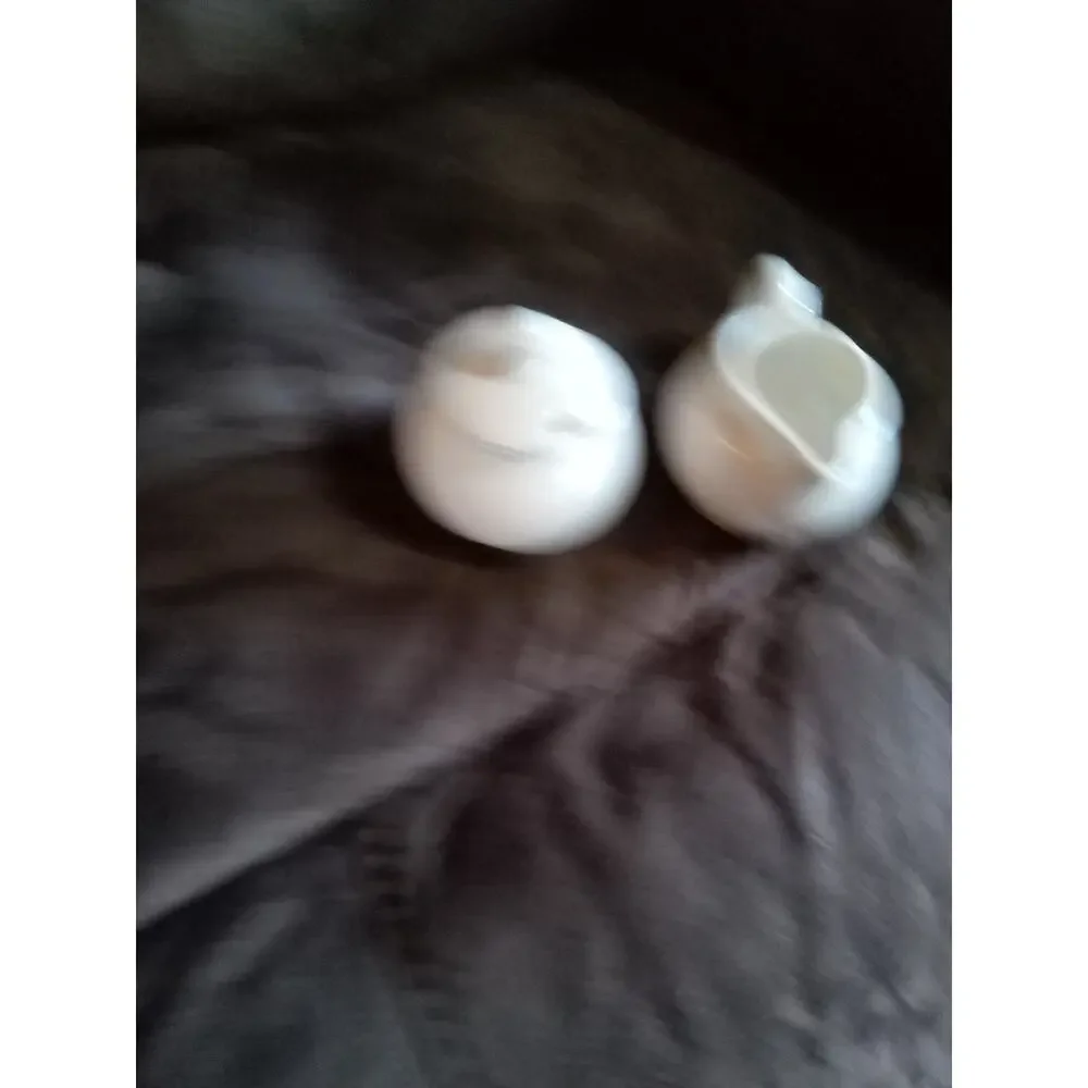 Vintage Ivory Creamer And Sugar With Lid Set Made In England